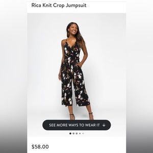 Knit Jumpsuit Cropped! Floral design!